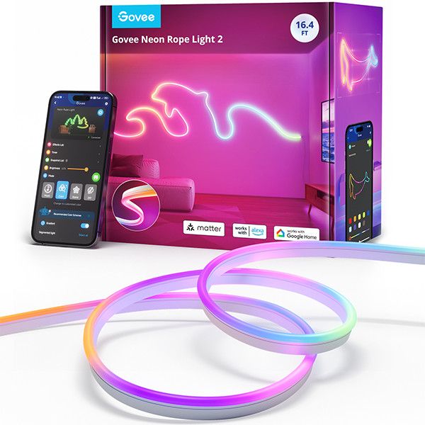 新品 Govee H61A2 LED ロープライト 5m アプリ対応 Govee Neon Rope Light 2 | Wi-Fi + Bluetooth, Matter | 5 meter